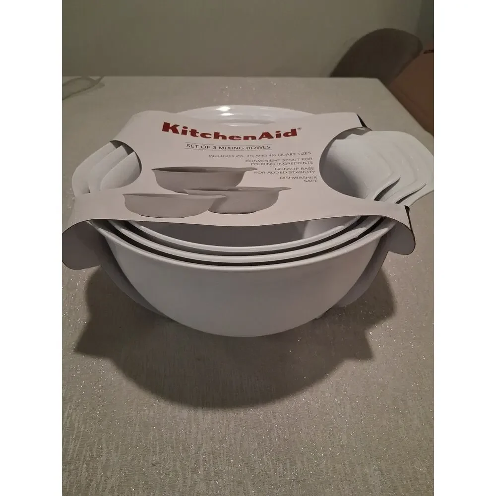 KitchenAid Mixing Bowls Set of 3 New Pink Dried Rose